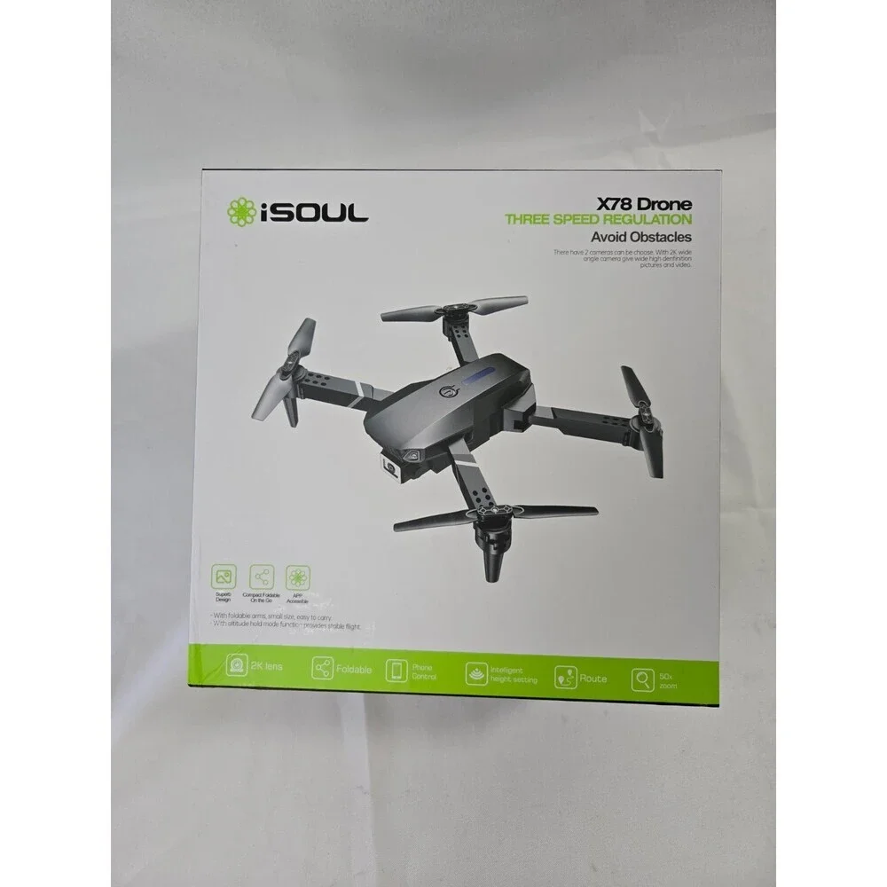 Brand New Cheap iSoul X78 Drone MK30 Remote Control Compact Foldable 2K Lens